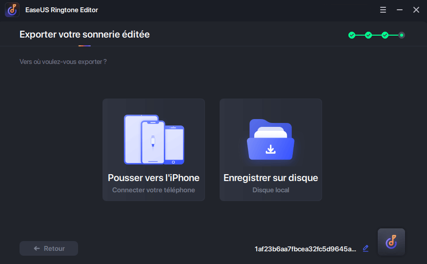 EaseUS Ringtone Editor - Étape 4