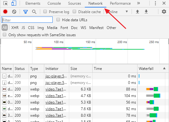 Sélectionnez le réseau dans l'interface