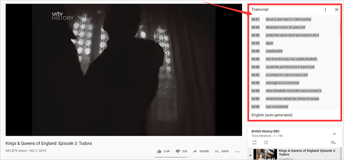 Obtenir la transcription sur YouTube