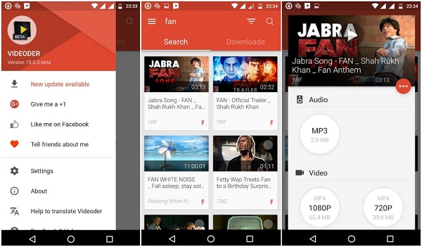 Télécharger vidéo Youtube via Videoder