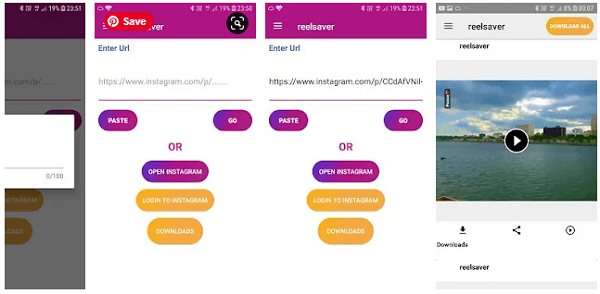 Téléchargement de bobines Instagram sur Android