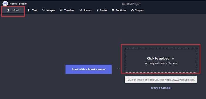Faites glisser la vidéo vers Kapwing