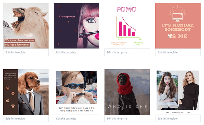 Capture d'écran d'Adobe Spark