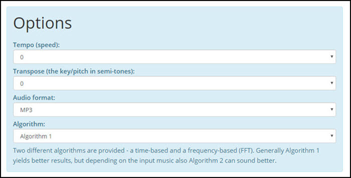 Outil de changement de vitesse audio de conversion en ligne