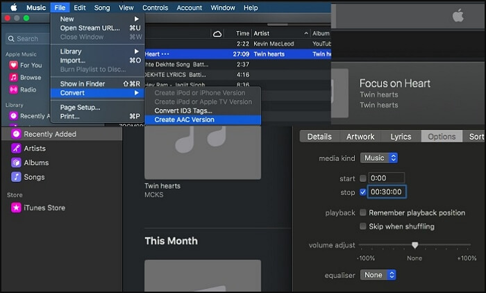 écran principal d'itunes