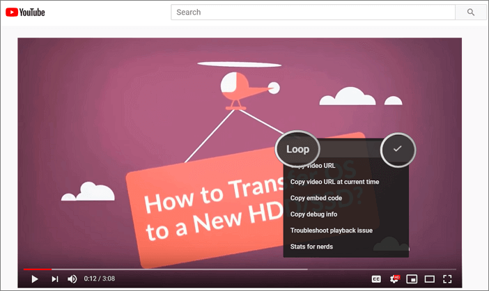 boucler une vidéo youtube en ligne - 2