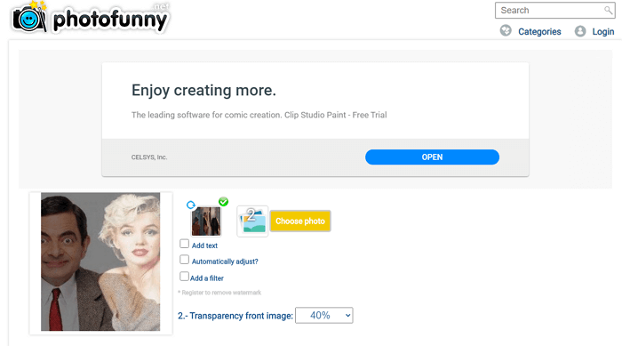 Photofunny ajoute des superpositions aux photos en ligne