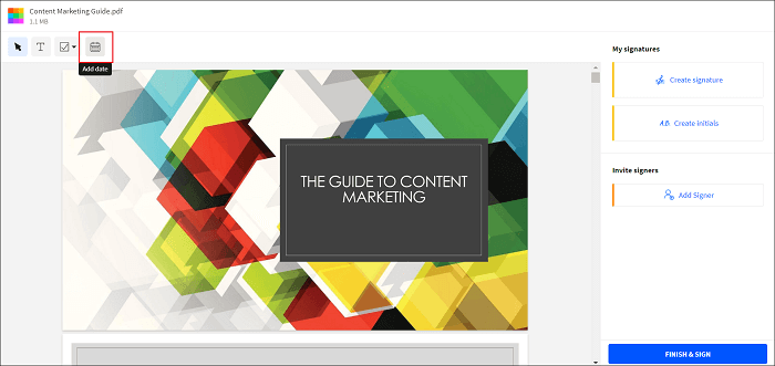 Ajouter une date au PDF à l'aide de smallpdf