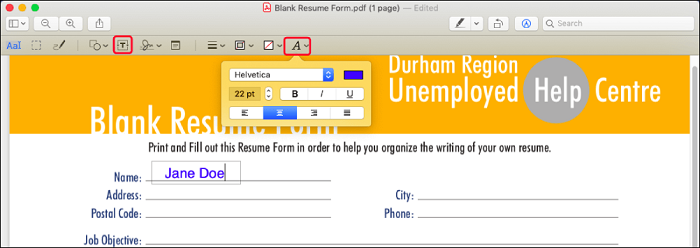 Ajouter du texte au PDF en utilisant l'aperçu