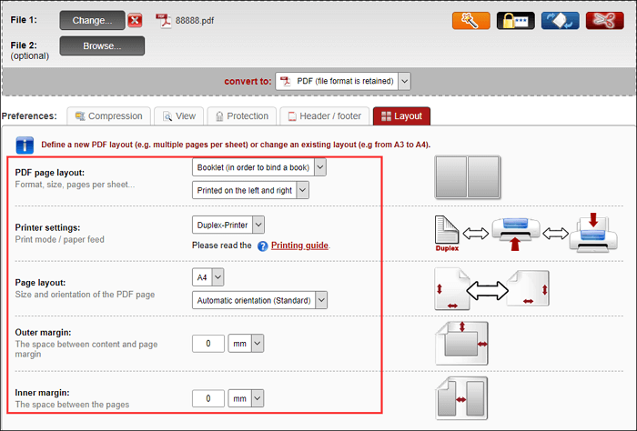Créer un PDF en livret en ligne
