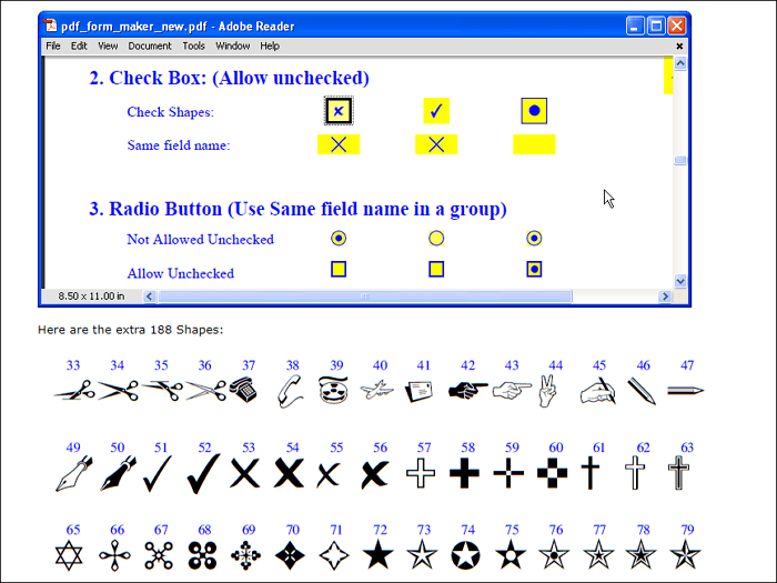 forme du formulaire en adobe