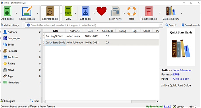 convertir kindle en pdf avec calibre