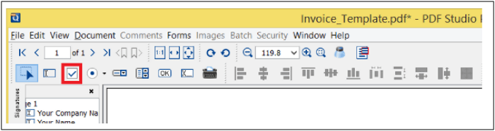 Placez la case à cocher dans votre PDF