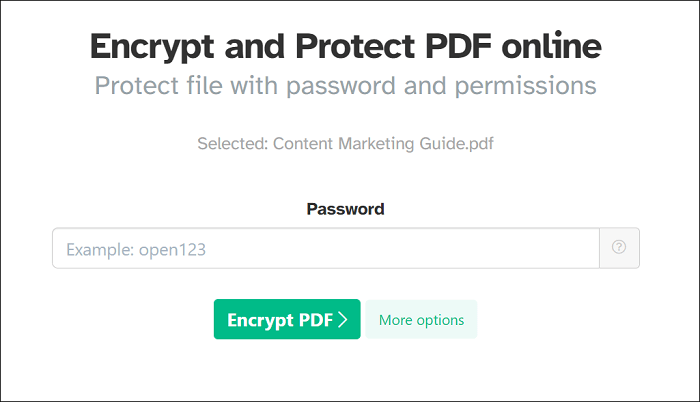 Encrypt the PDF
