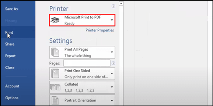 microsoft word print to pdf