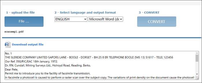 ocr le fichier word en ligne