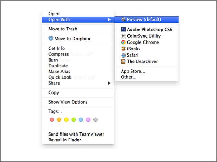 Ouvrir un PDF avec Aperçu