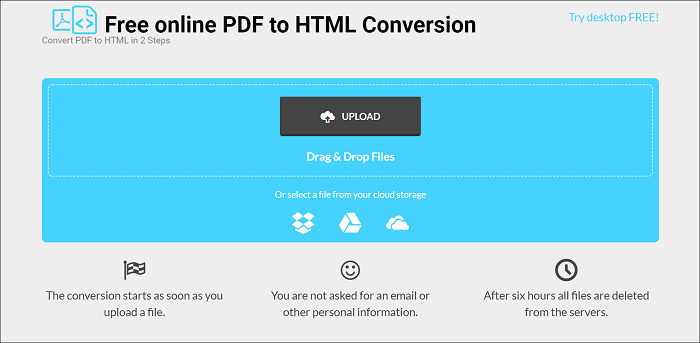 convertir gratuitement un pdf en html en ligne