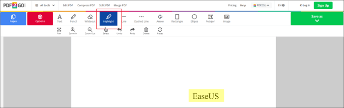 surligneur pdf en ligne pdf2go