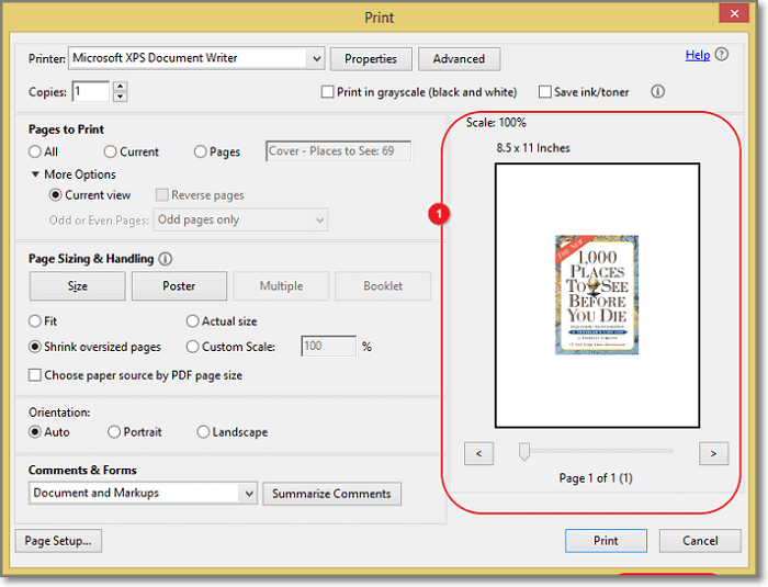 Impression complète