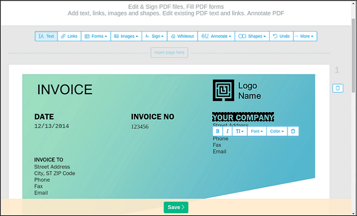 Sejda - éditeur PDF en ligne Windows 10