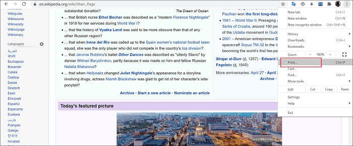 Imprimer en PDF dans Chrome