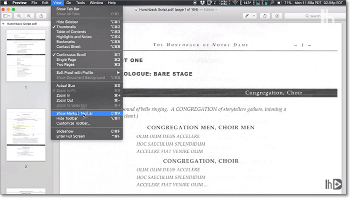 afficher la barre d'outils de balisage sur l'aperçu