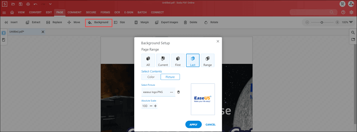 ajouter un arrière-plan à un pdf