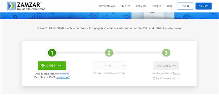 Transformation de PDF en HTML en ligne