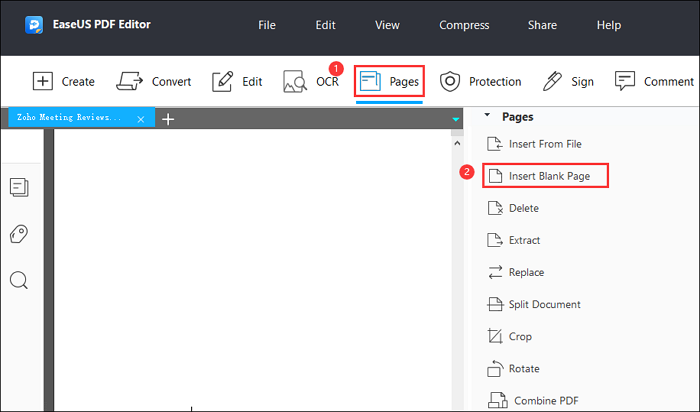 Insérer une page dans un pdf