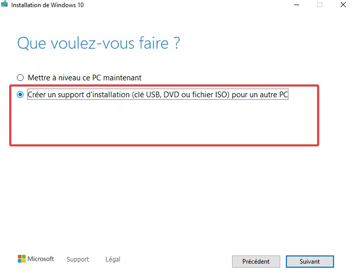 créer un lecteur USB bootable