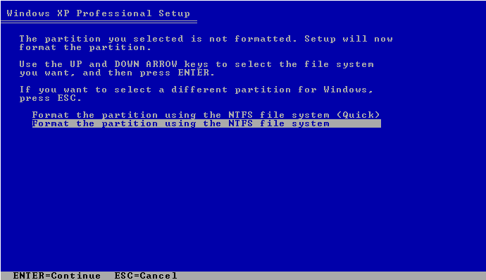 Restauration d'usine de Windows XP