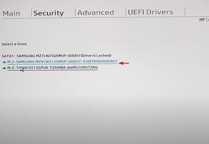 Choisissez un lecteur pour effacer les données