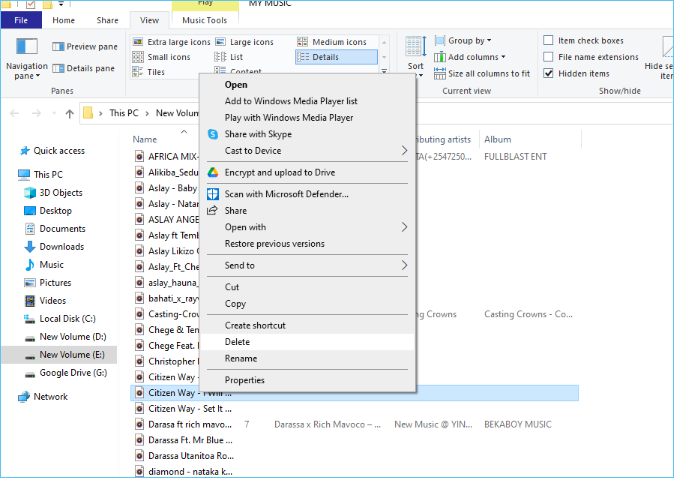 cliquez sur le bouton supprimer
