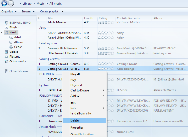 supprimer un doublon de musique
