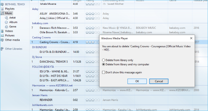 supprimer définitivement un doublon de musique