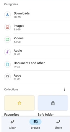 cliquez sur l'icône propre