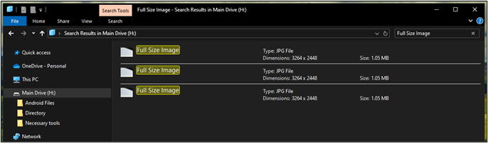 Résultats de la recherche dans Main Drive