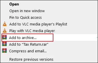 cliquez sur ajouter à l'archive