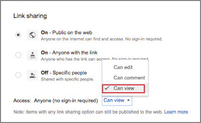 toute personne ayant le lien peut voir