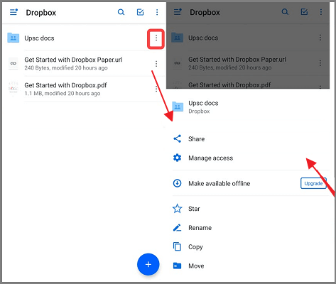 partager des fichiers avec dropbox
