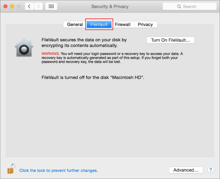 activer filevault sur mac