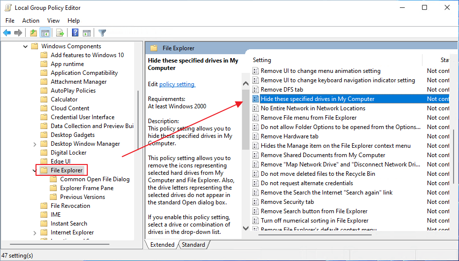 éditeur de stratégie de groupe locale 1