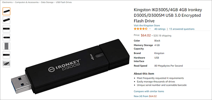 clé USB sécurisée kignston