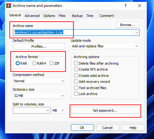 Configurer les paramètres de compression