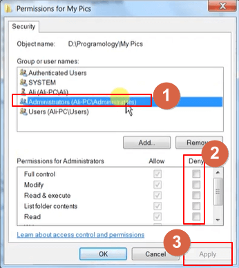 verrouiller un fichier sur windows 7 sans logiciel - utiliser Propriétés sans mot de passe - 2