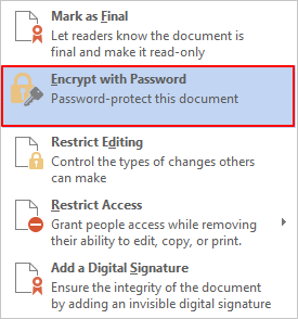 Chiffrez le fichier avec mot de passe
