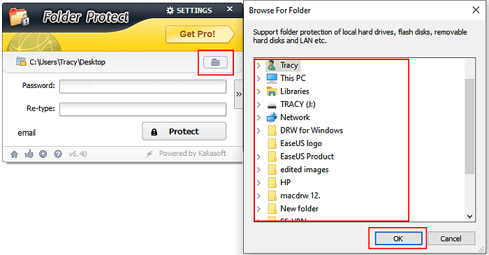 Sélectionner le dossier