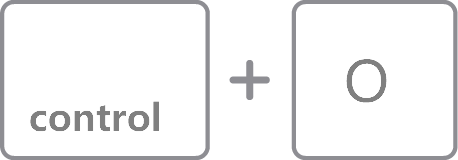 Appuyez sur les touches control et o