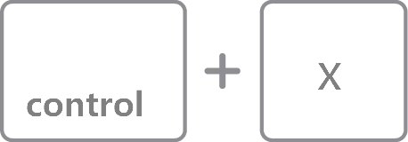 Appuyez sur la commande et les touches x